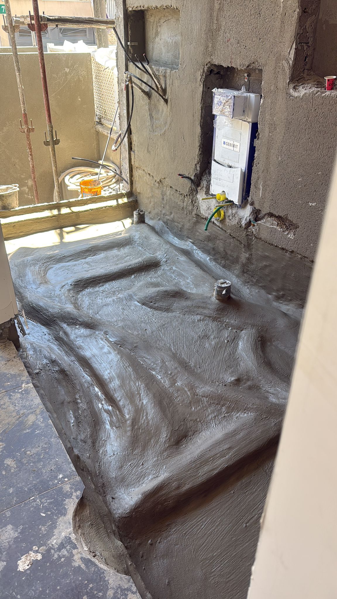 פרויקט תחילת איטום חדר רחצה